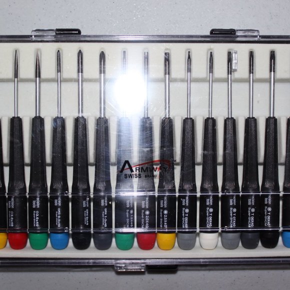 New 15 pcs Precision Screwdriver Tool Set Flat Blade, Phillips,Torks,Hex Key - Picture 4 of 11